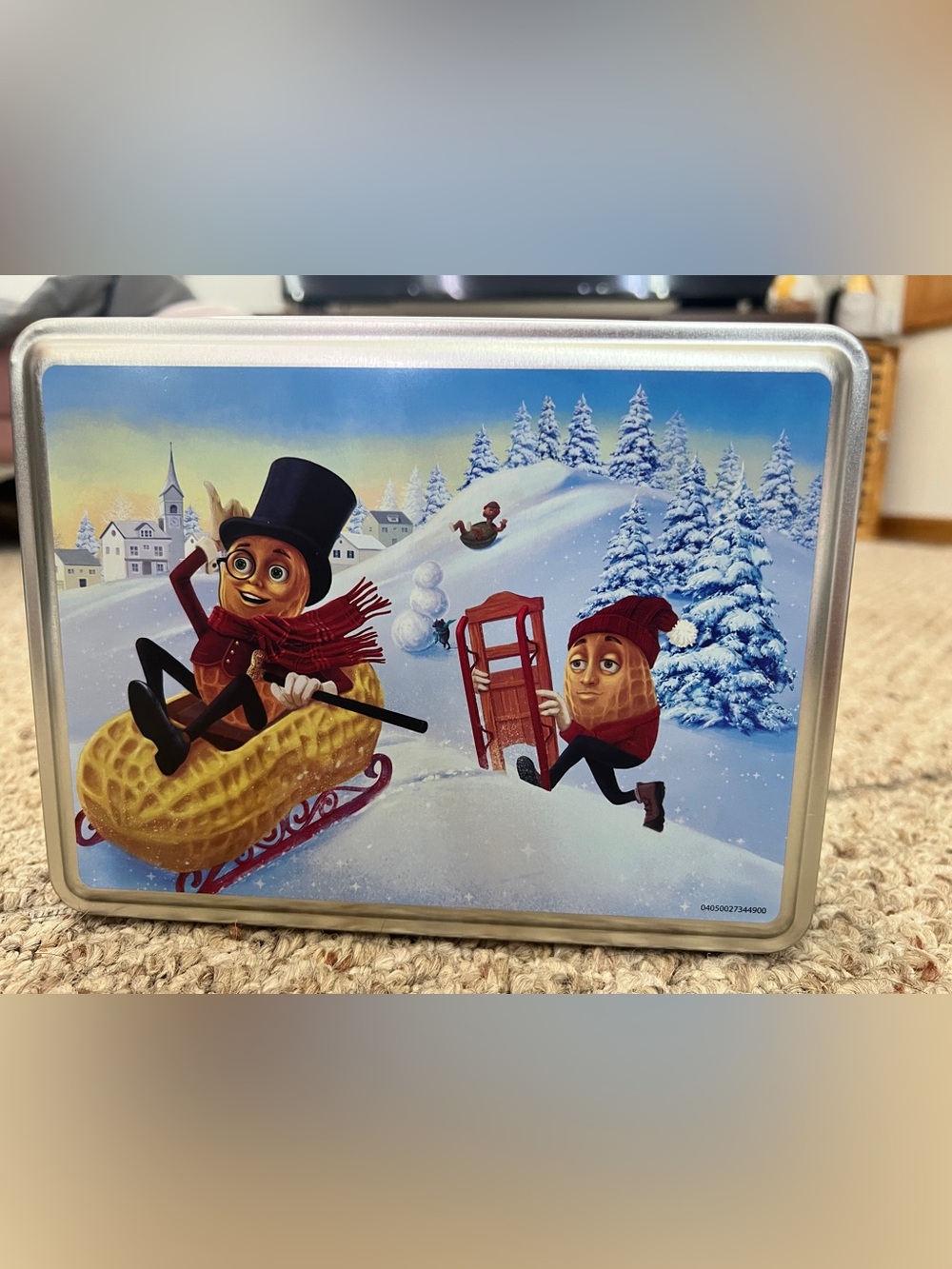 Vintage 1989 Planters Peanuts Holiday Tin